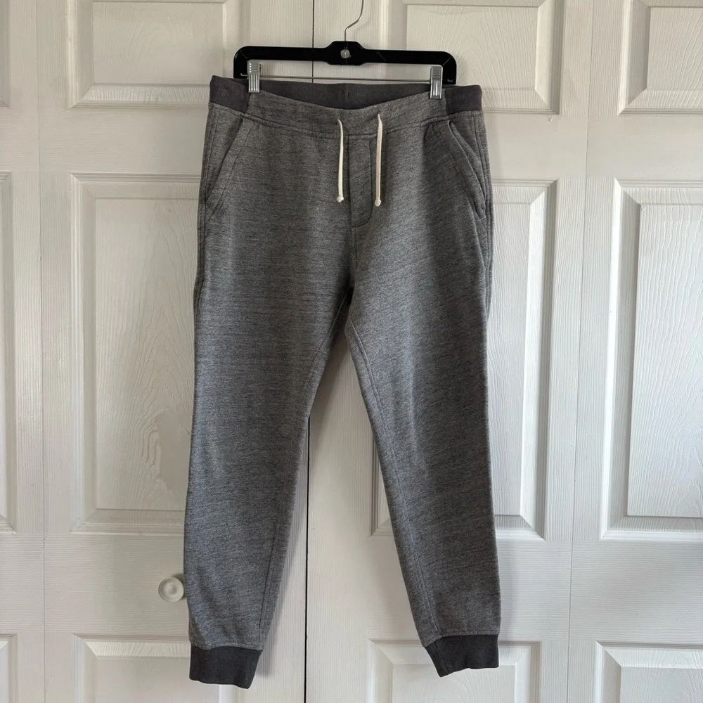 J.Crew Pants Mens M Gray Knit Goods Joggers Slim Casual Fleece Sweatpants Soft‎